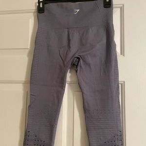 Gymshark Energy+ Seamless Cropped Leggings in Steel Blue (small)